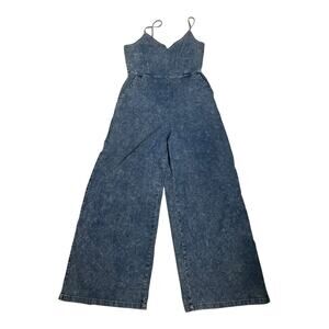 Azoe Chambray Jumpsuit Romper Playsuit Denim Look Soft Comfy Boho Western S